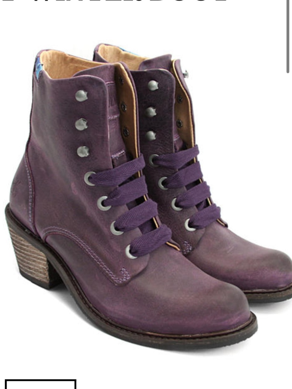 Purple ADRIANA NUNI Lace-Up Winter Boot | Fluevog rare $450 fall leather summer